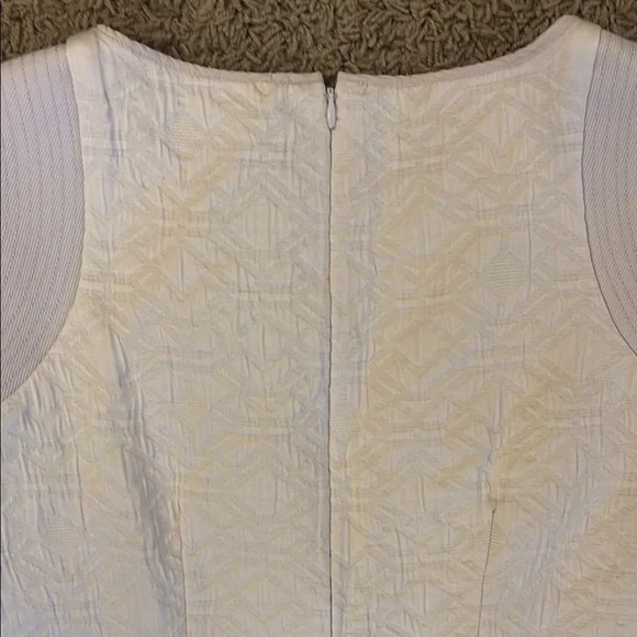 J. Crew Off-White Cream Jacquard Gold Zipper Above Knee Shift Dress - Picture 10 of 15